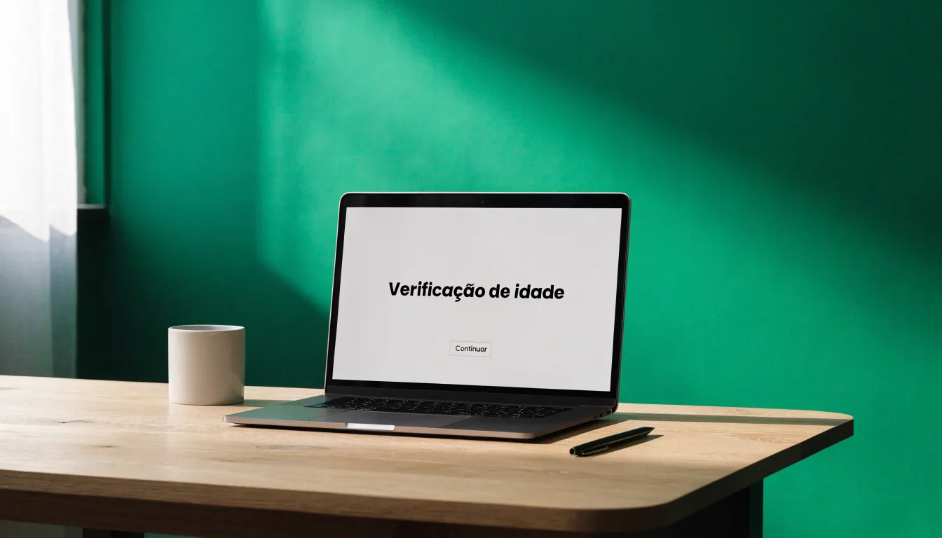 Uma folha de licença em papel com um selo vermelho, pousada numa secretária de madeira ao lado de uma caneta