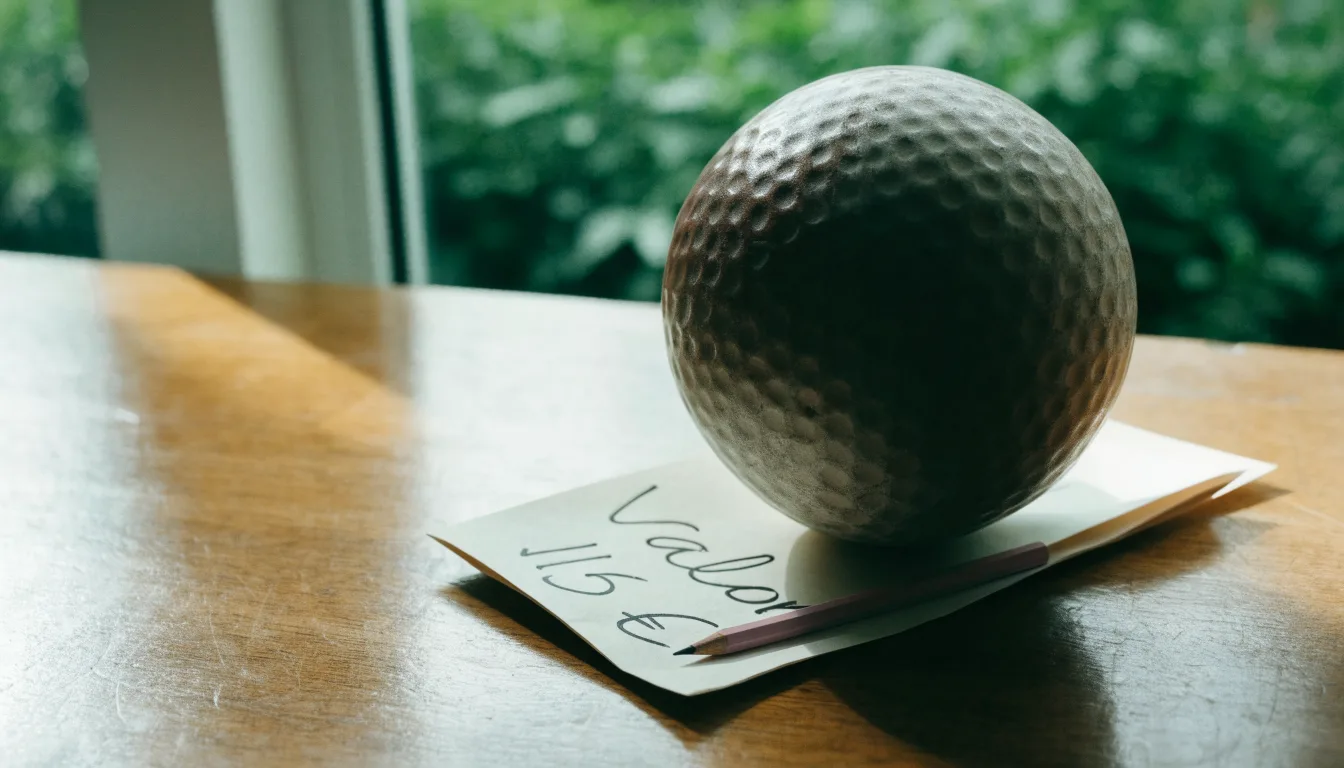 Uma bola de futebol pousada sobre um talão de apostas em branco numa mesa de madeira, à luz do dia